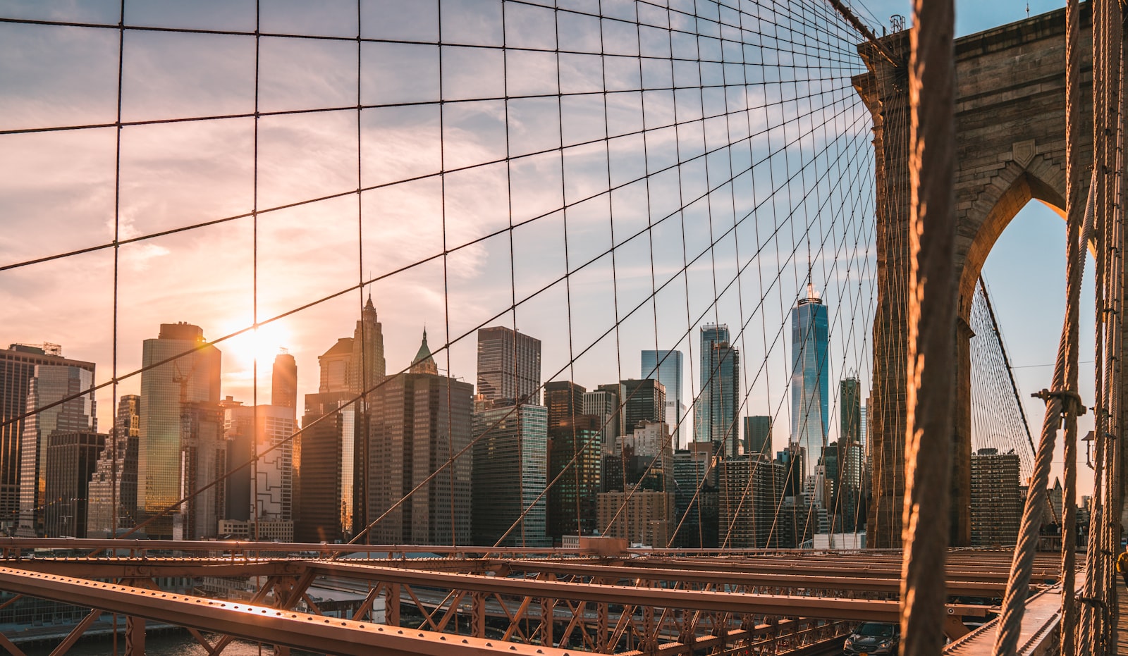 Manhattan skyline from the Brooklyn Bridge